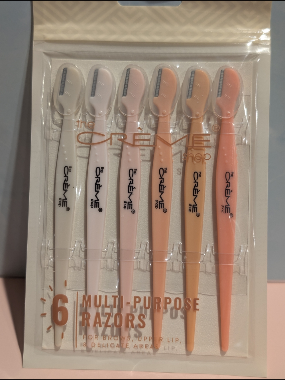 The Crème Shop Women's Multi-Purpose Facial Razors - Peach & Pink